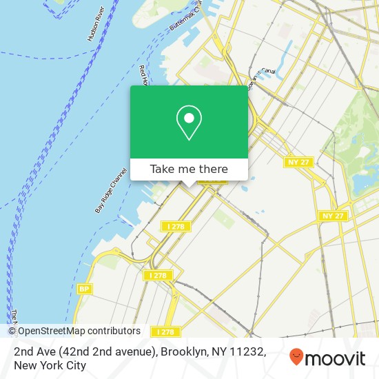 Mapa de 2nd Ave (42nd 2nd avenue), Brooklyn, NY 11232