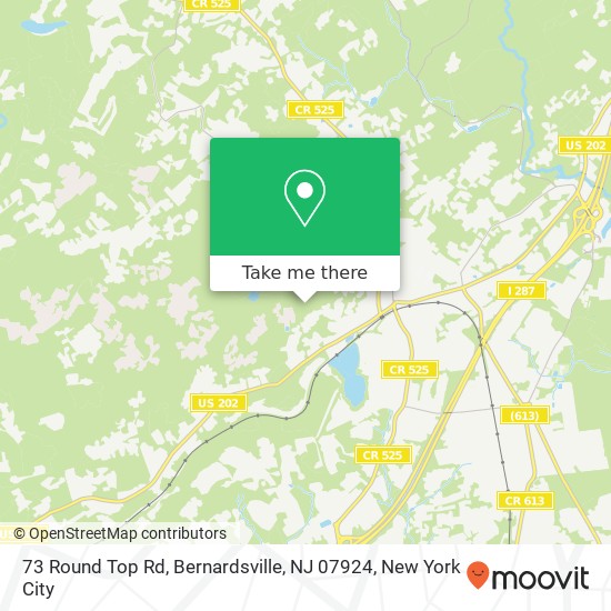 Mapa de 73 Round Top Rd, Bernardsville, NJ 07924