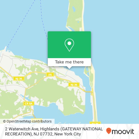 Mapa de 2 Waterwitch Ave, Highlands (GATEWAY NATIONAL RECREATION), NJ 07732