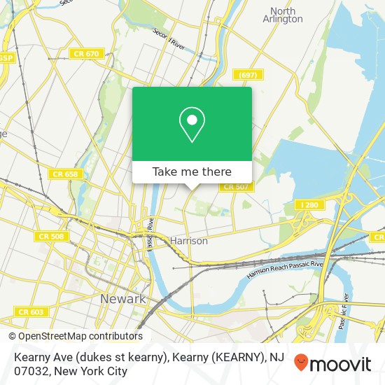 Kearny Ave (dukes st kearny), Kearny (KEARNY), NJ 07032 map