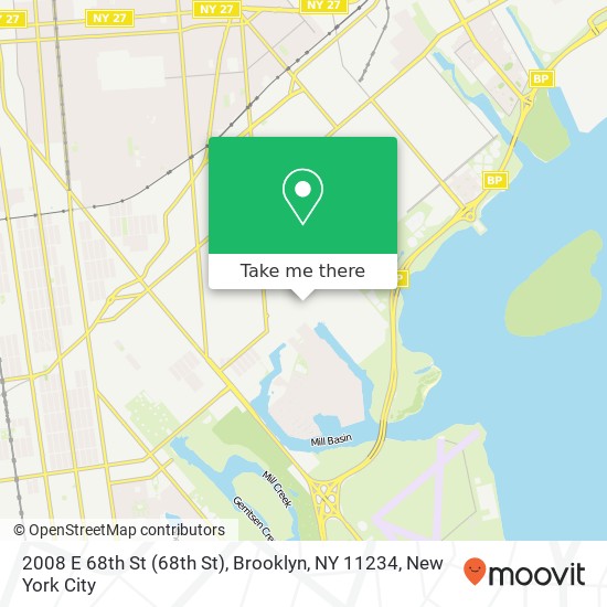 Mapa de 2008 E 68th St (68th St), Brooklyn, NY 11234