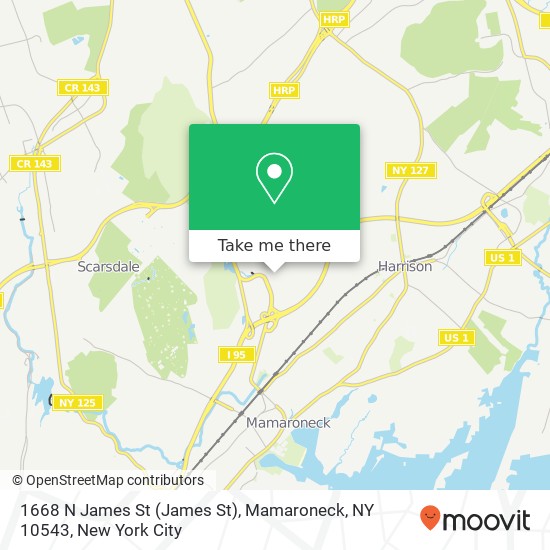 Mapa de 1668 N James St (James St), Mamaroneck, NY 10543
