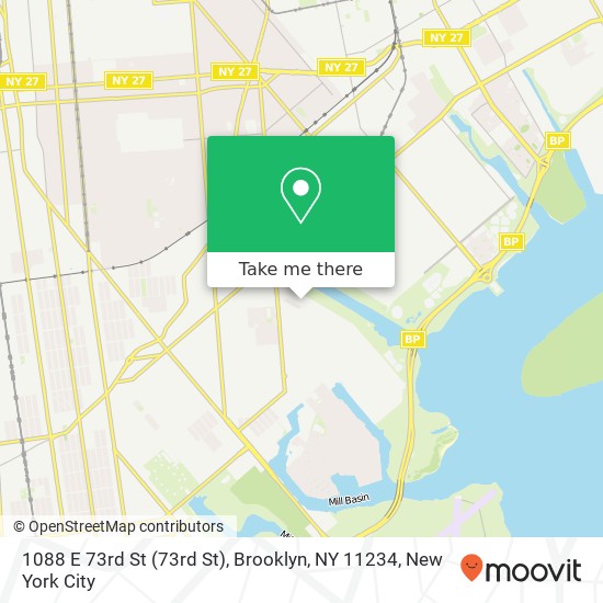 Mapa de 1088 E 73rd St (73rd St), Brooklyn, NY 11234