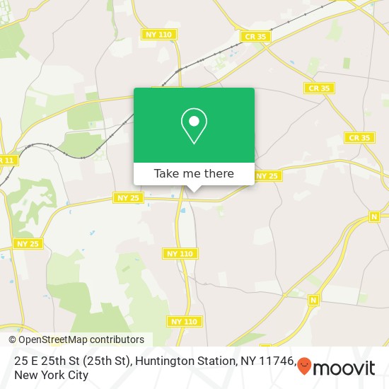 Mapa de 25 E 25th St (25th St), Huntington Station, NY 11746