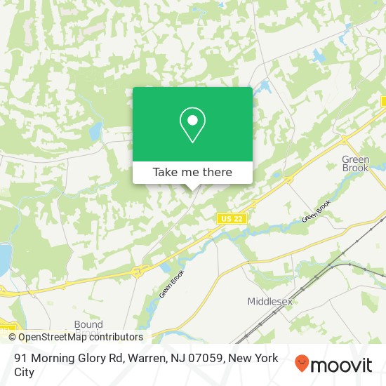 Mapa de 91 Morning Glory Rd, Warren, NJ 07059