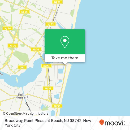 Mapa de Broadway, Point Pleasant Beach, NJ 08742