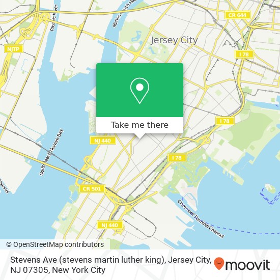 Stevens Ave (stevens martin luther king), Jersey City, NJ 07305 map