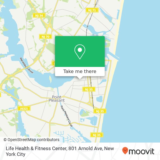 Mapa de Life Health & Fitness Center, 801 Arnold Ave