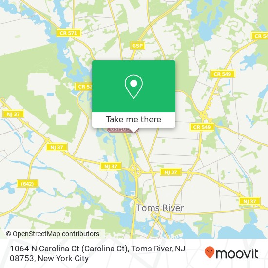 1064 N Carolina Ct (Carolina Ct), Toms River, NJ 08753 map