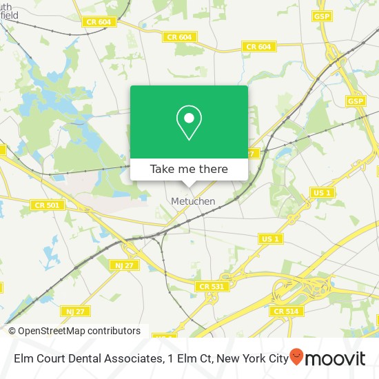 Mapa de Elm Court Dental Associates, 1 Elm Ct