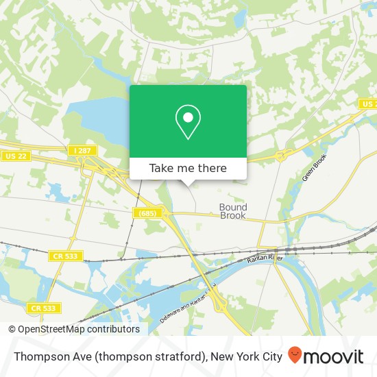 Thompson Ave (thompson stratford), Bound Brook, NJ 08805 map