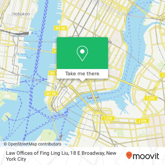 Mapa de Law Offices of Fing Ling Liu, 18 E Broadway