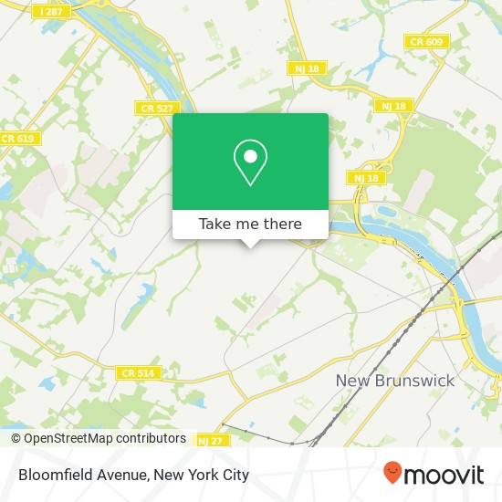 Mapa de Bloomfield Avenue, Bloomfield Ave, Franklin Township, NJ 08873, USA