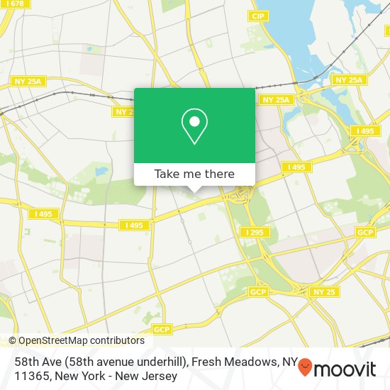 Mapa de 58th Ave (58th avenue underhill), Fresh Meadows, NY 11365