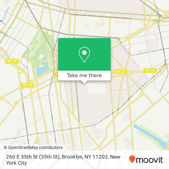 Mapa de 260 E 35th St (35th St), Brooklyn, NY 11203
