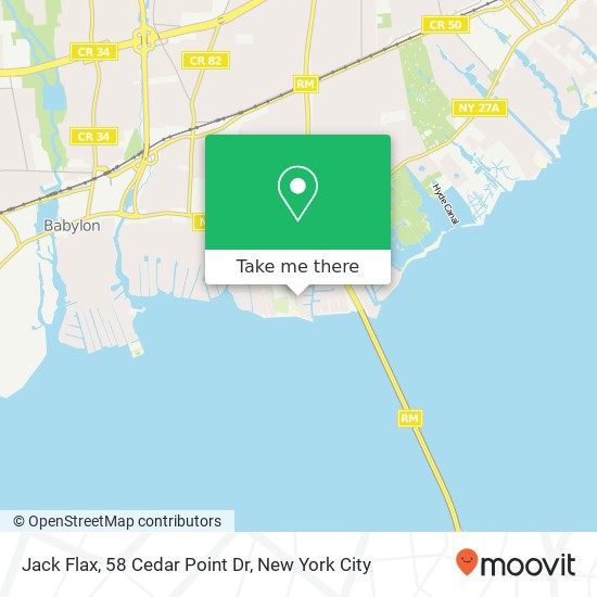 Mapa de Jack Flax, 58 Cedar Point Dr