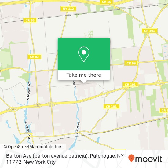 Mapa de Barton Ave (barton avenue patricia), Patchogue, NY 11772