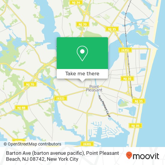 Mapa de Barton Ave (barton avenue pacific), Point Pleasant Beach, NJ 08742