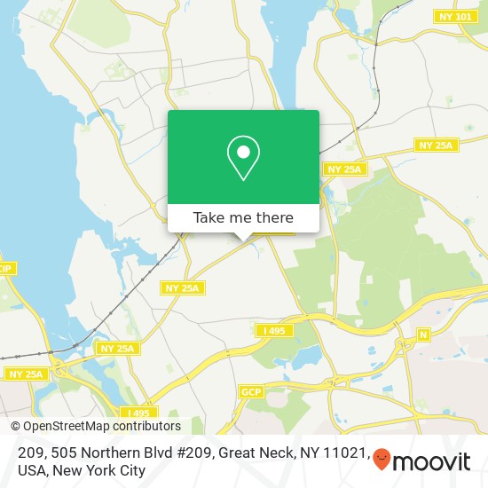 Mapa de 209, 505 Northern Blvd #209, Great Neck, NY 11021, USA