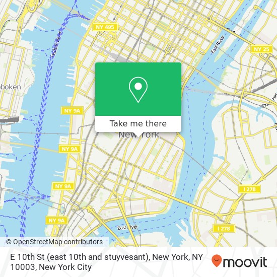 E 10th St (east 10th and stuyvesant), New York, NY 10003 map