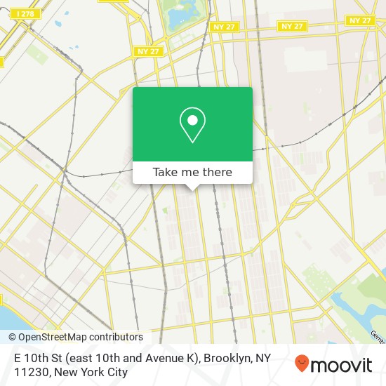 Mapa de E 10th St (east 10th and Avenue K), Brooklyn, NY 11230