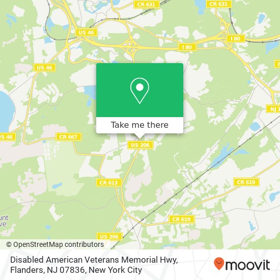 Mapa de Disabled American Veterans Memorial Hwy, Flanders, NJ 07836