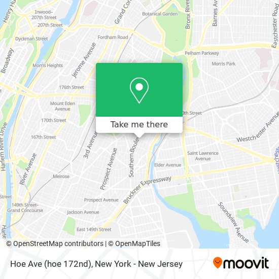 Hoe Ave (hoe 172nd) map