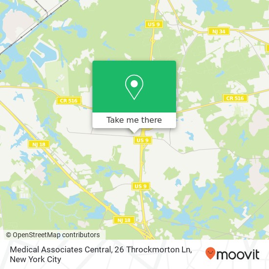 Mapa de Medical Associates Central, 26 Throckmorton Ln