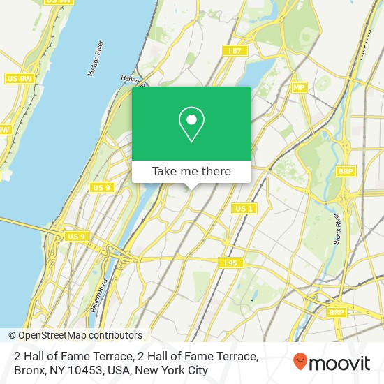 Mapa de 2 Hall of Fame Terrace, 2 Hall of Fame Terrace, Bronx, NY 10453, USA