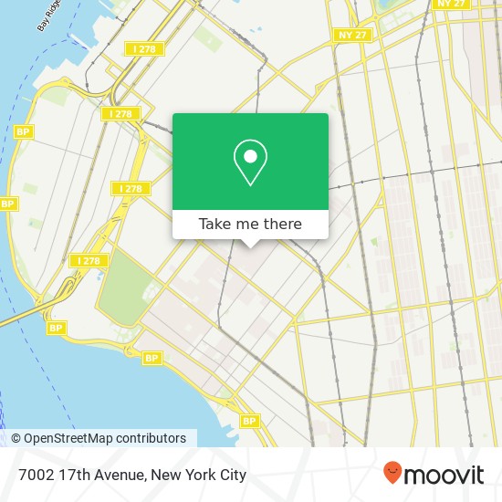 Mapa de 7002 17th Avenue, 7002 17th Ave, Brooklyn, NY 11204, USA