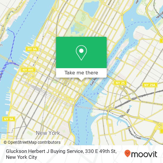 Mapa de Gluckson Herbert J Buying Service, 330 E 49th St