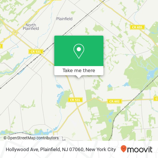 Mapa de Hollywood Ave, Plainfield, NJ 07060