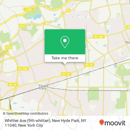 Mapa de Whittier Ave (9th whittier), New Hyde Park, NY 11040