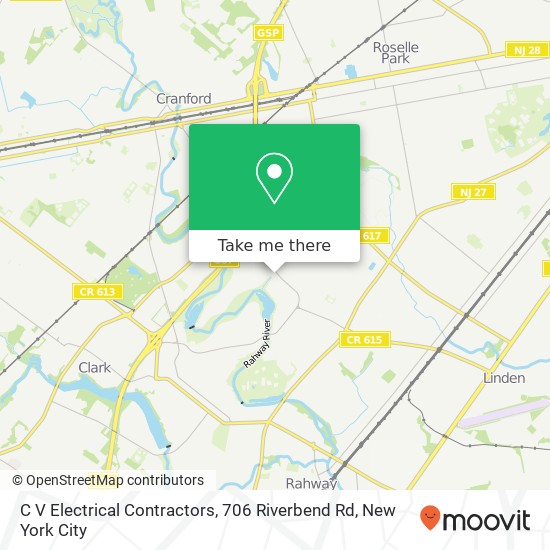 Mapa de C V Electrical Contractors, 706 Riverbend Rd