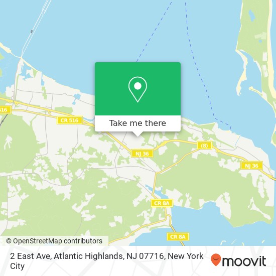 Mapa de 2 East Ave, Atlantic Highlands, NJ 07716