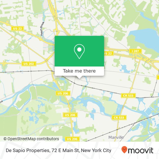 Mapa de De Sapio Properties, 72 E Main St