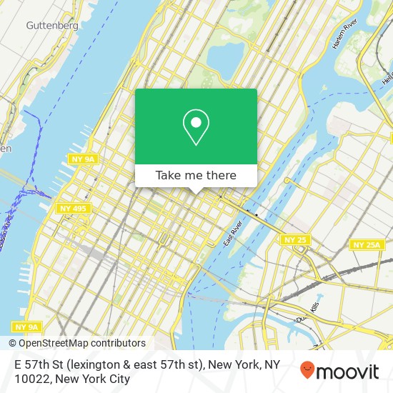 Mapa de E 57th St (lexington & east 57th st), New York, NY 10022