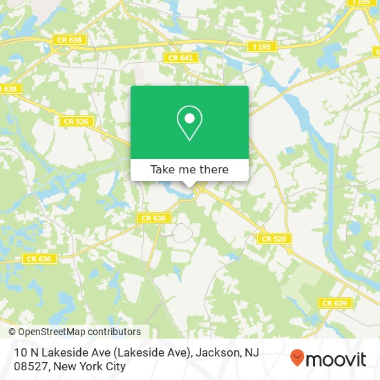 Mapa de 10 N Lakeside Ave (Lakeside Ave), Jackson, NJ 08527