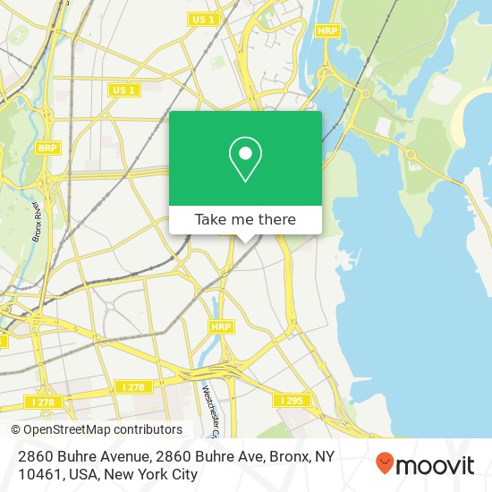 2860 Buhre Avenue, 2860 Buhre Ave, Bronx, NY 10461, USA map