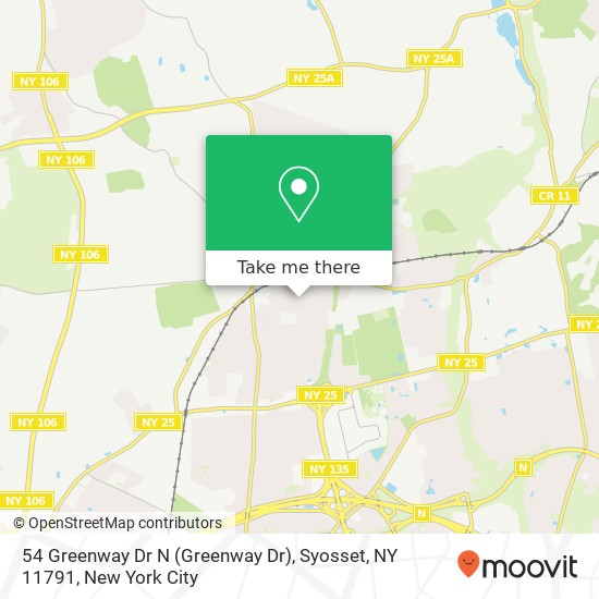 Mapa de 54 Greenway Dr N (Greenway Dr), Syosset, NY 11791