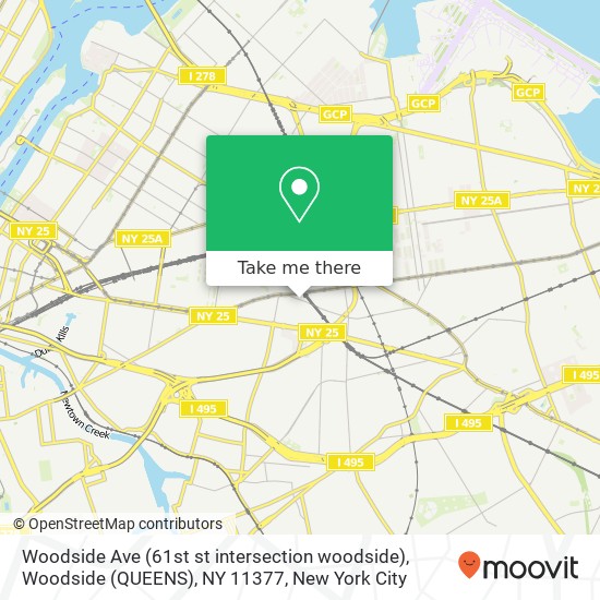 Woodside Ave (61st st intersection woodside), Woodside (QUEENS), NY 11377 map