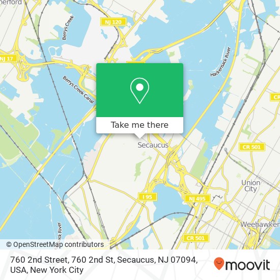 760 2nd Street, 760 2nd St, Secaucus, NJ 07094, USA map