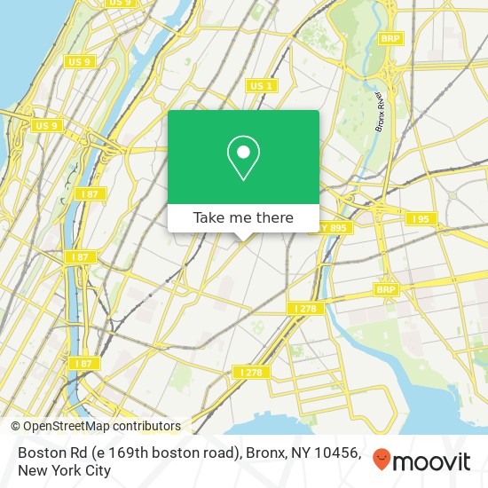 Mapa de Boston Rd (e 169th boston road), Bronx, NY 10456