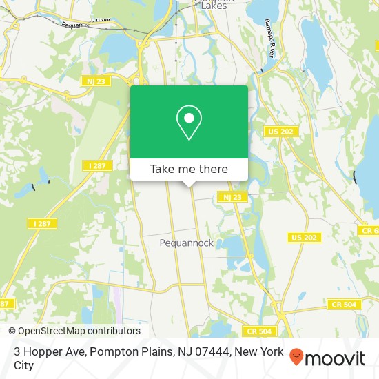 Mapa de 3 Hopper Ave, Pompton Plains, NJ 07444