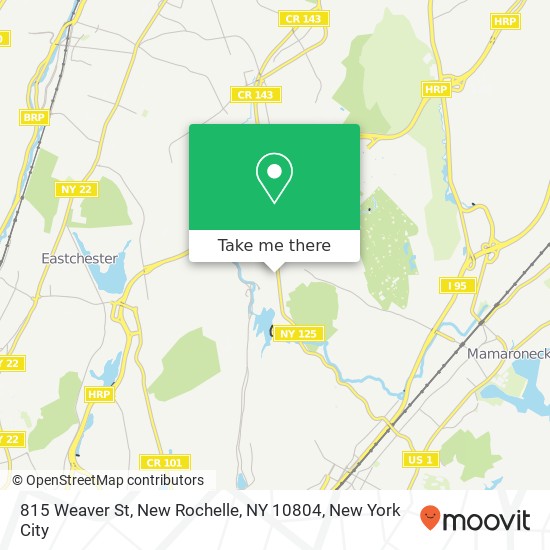 Mapa de 815 Weaver St, New Rochelle, NY 10804