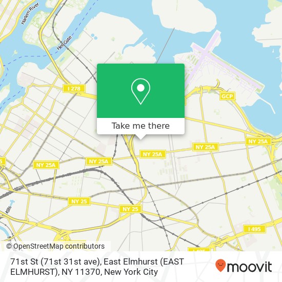 Mapa de 71st St (71st 31st ave), East Elmhurst (EAST ELMHURST), NY 11370