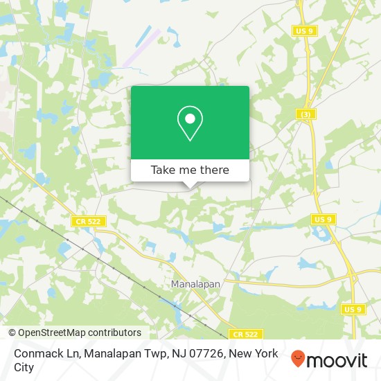 Conmack Ln, Manalapan Twp, NJ 07726 map