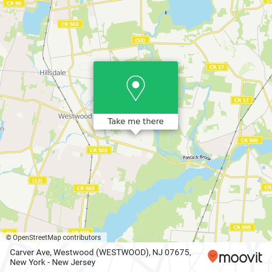 Mapa de Carver Ave, Westwood (WESTWOOD), NJ 07675