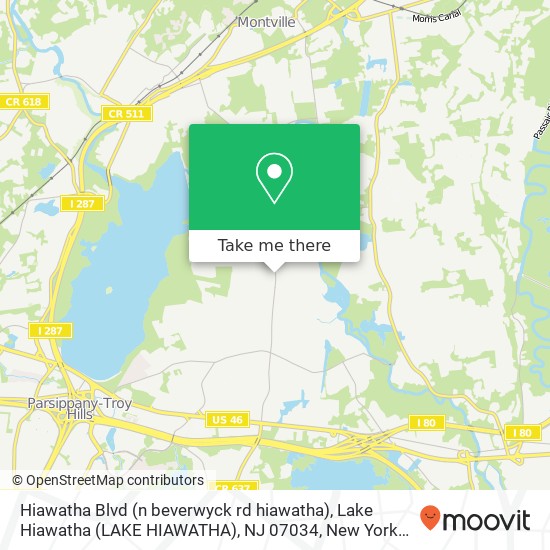 Hiawatha Blvd (n beverwyck rd hiawatha), Lake Hiawatha (LAKE HIAWATHA), NJ 07034 map