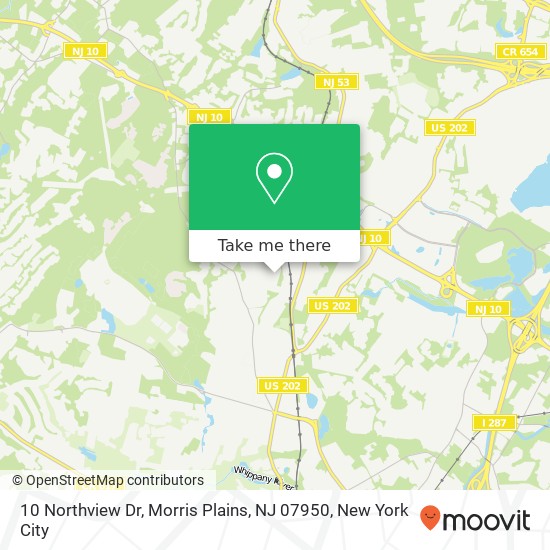 Mapa de 10 Northview Dr, Morris Plains, NJ 07950